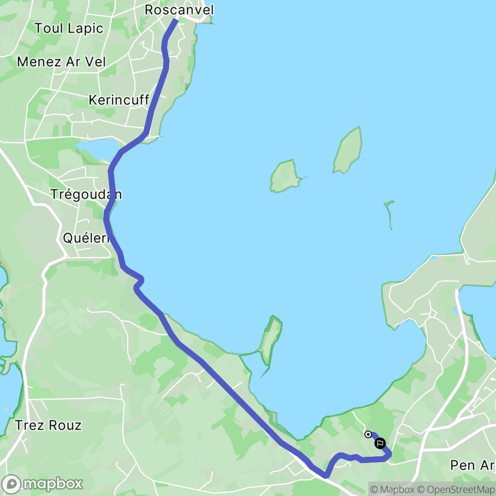 Crozon : carte du parcours de randonnée - France
