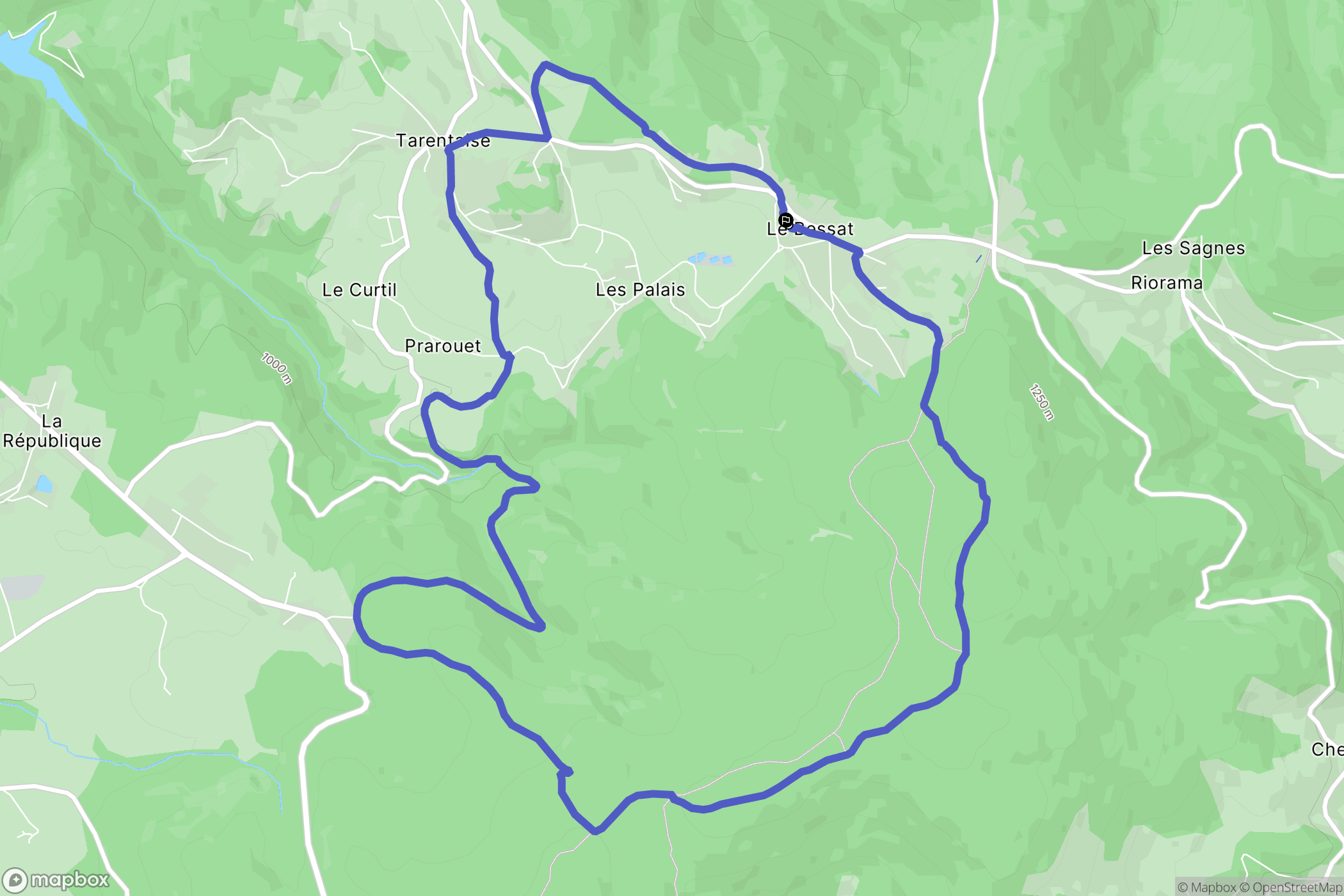 Le Bessat : carte du parcours de randonnée - France