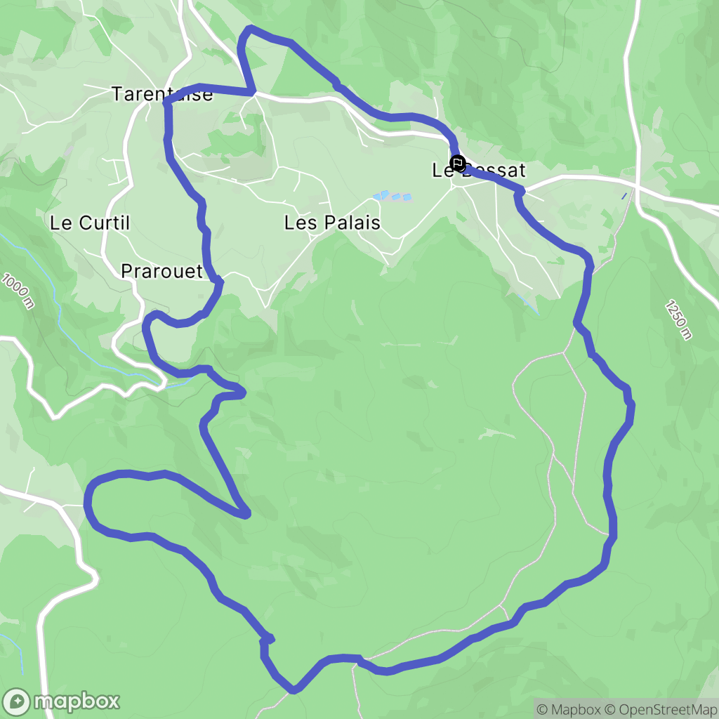 Le Bessat : carte du parcours de randonnée - France