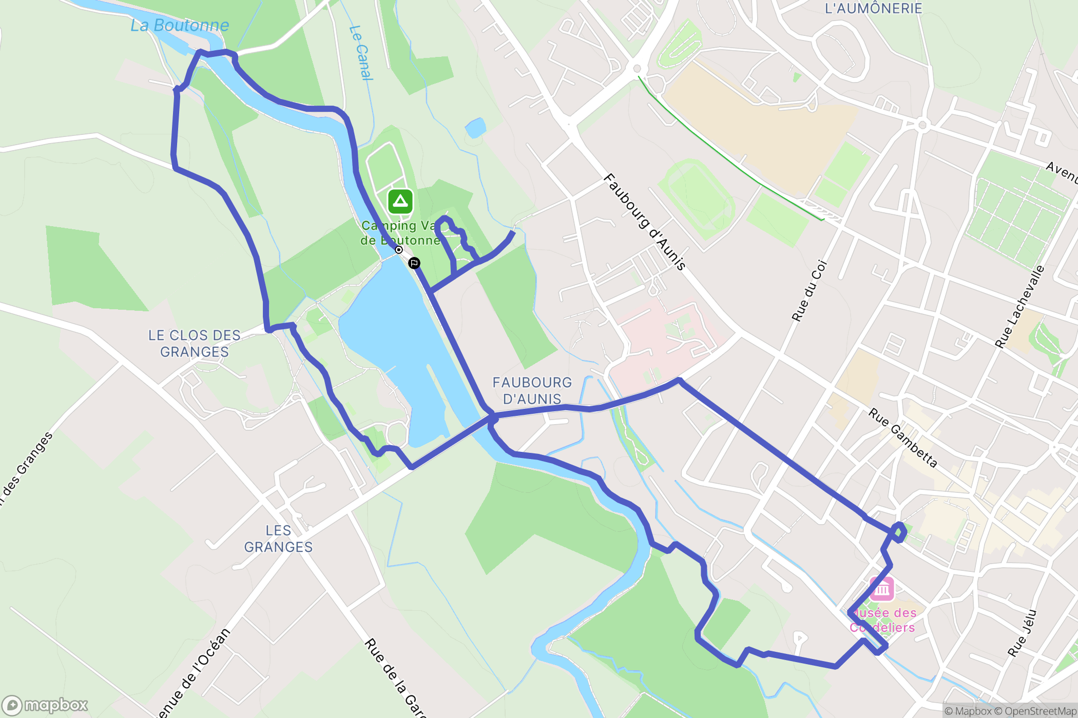 Saint-Jean-d'Angély : carte du parcours de randonnée - France