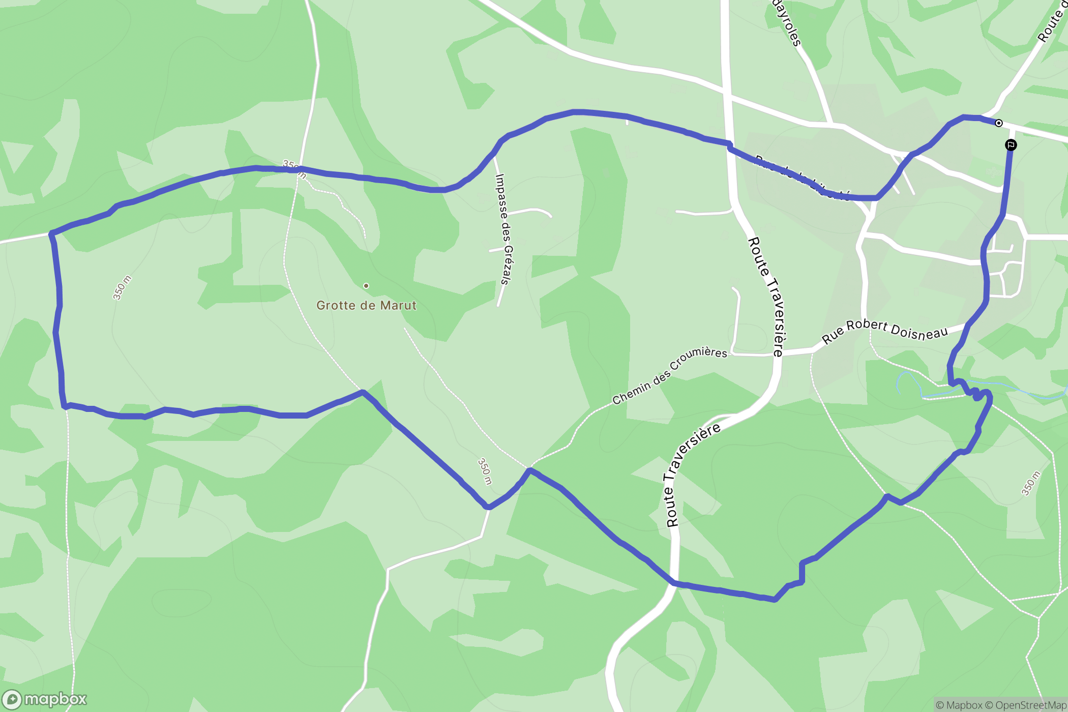 Théminettes : carte du parcours de randonnée - France