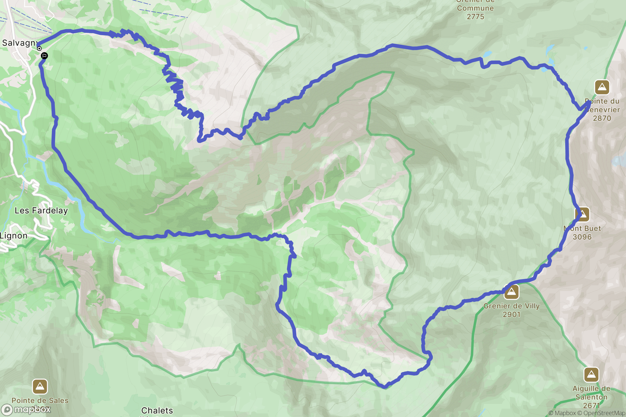 Sixt-Fer-à-Cheval : carte du parcours de randonnée - France