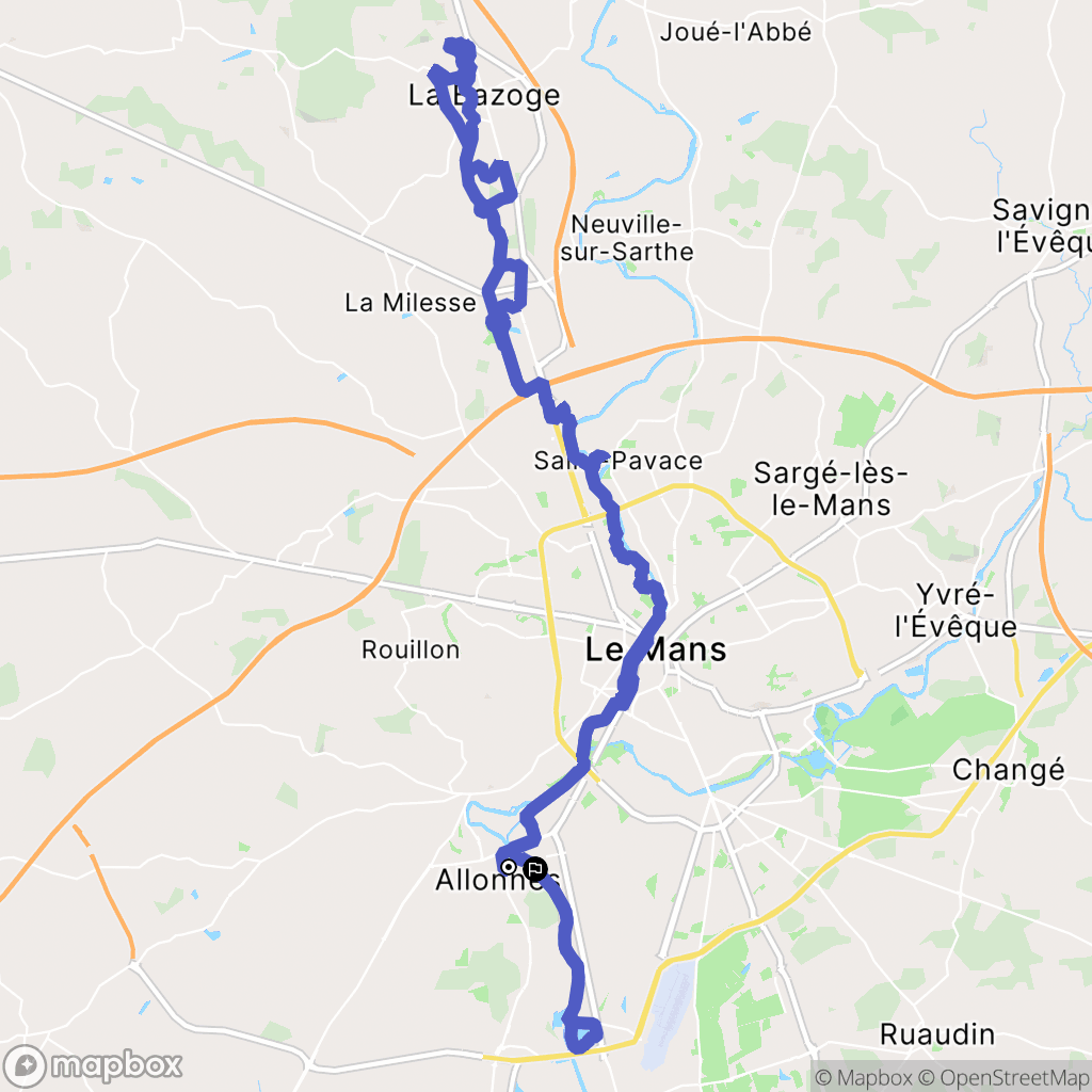 Allonnes : carte du parcours de randonnée - France