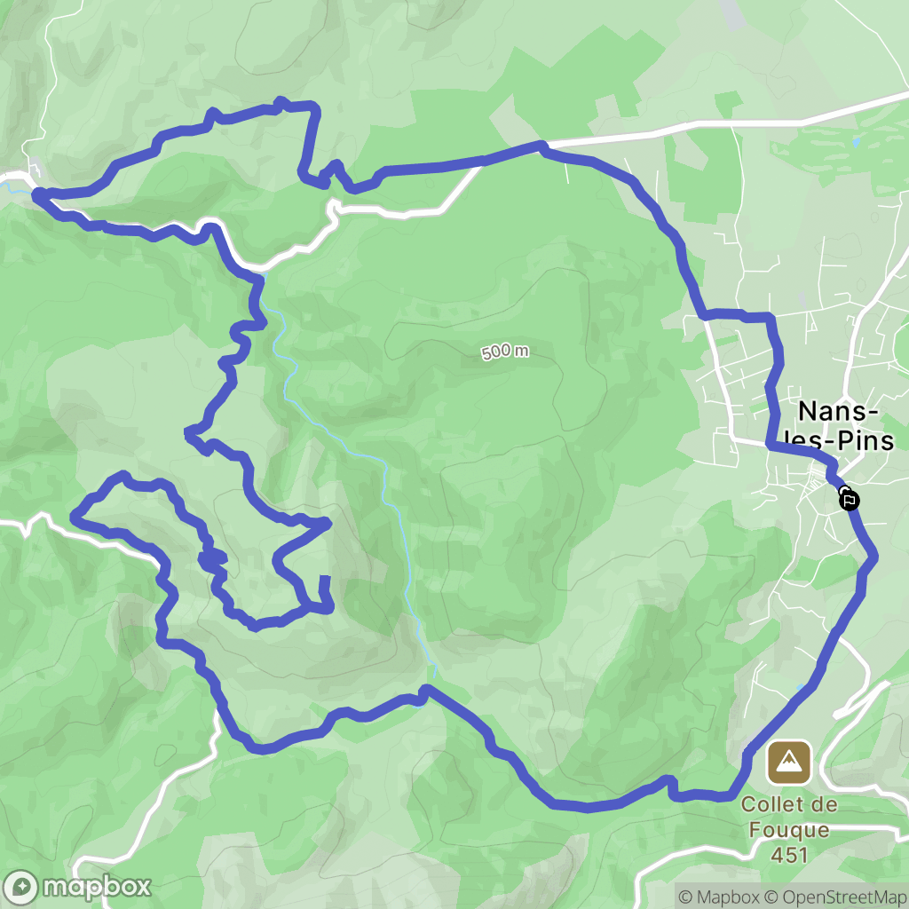 Nans-les-Pins : carte du parcours de randonnée - France