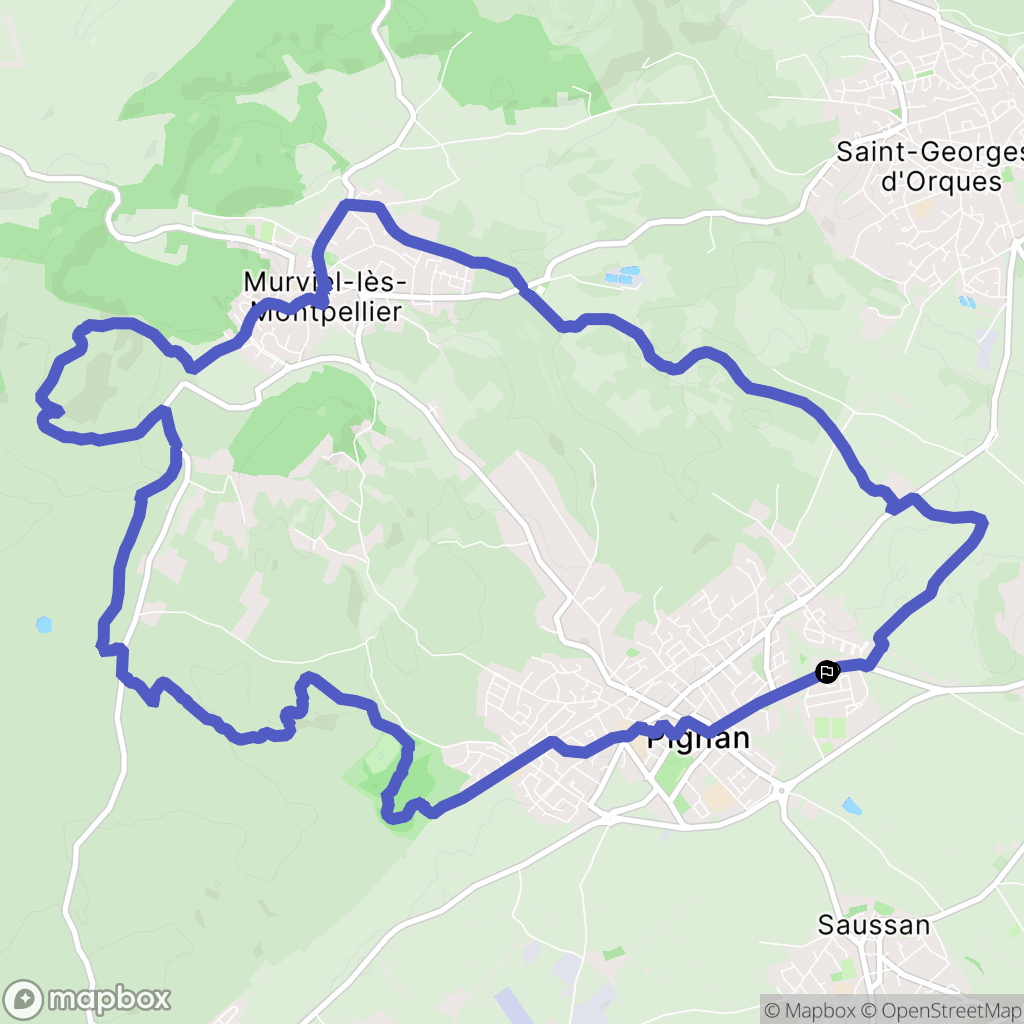 Pignan : carte du parcours de randonnée - France