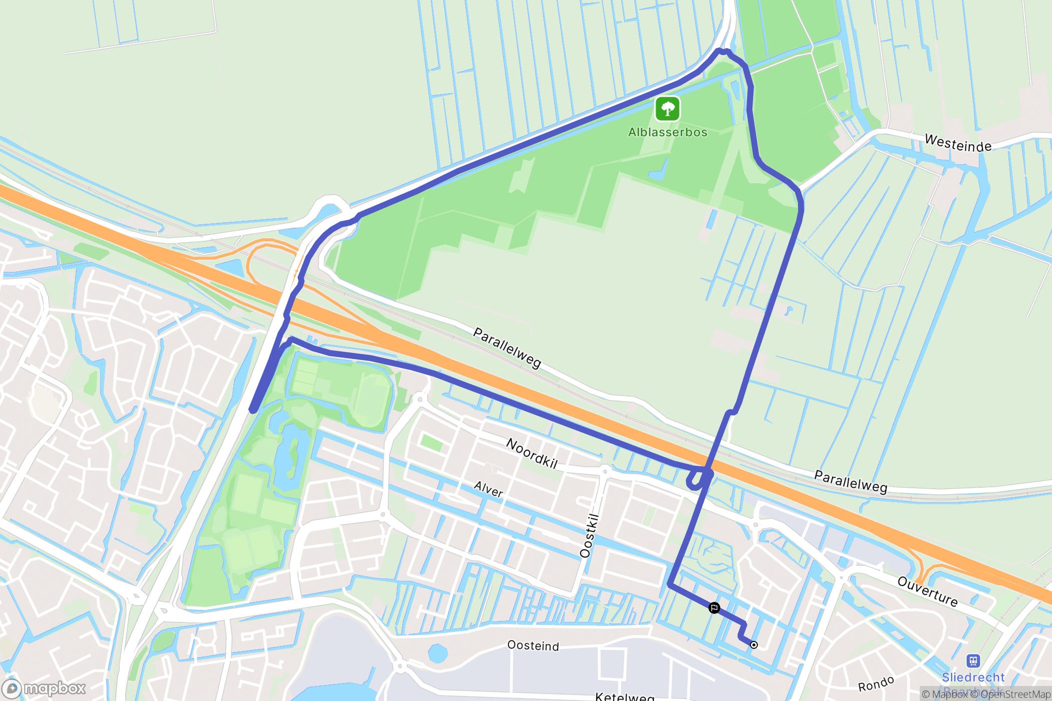 Papendrecht: routekaart voor buitenactiviteiten - Netherlands