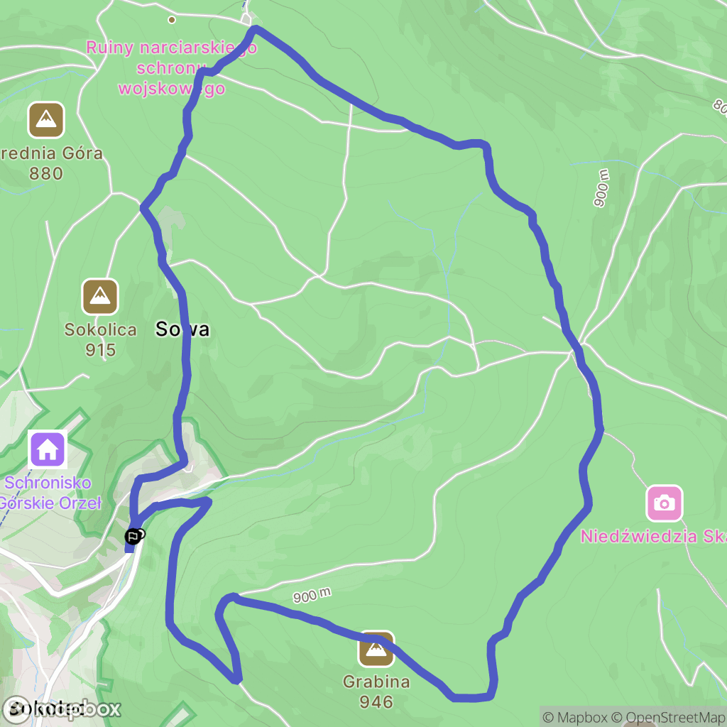 Sokolec: mapa trasy - Poland