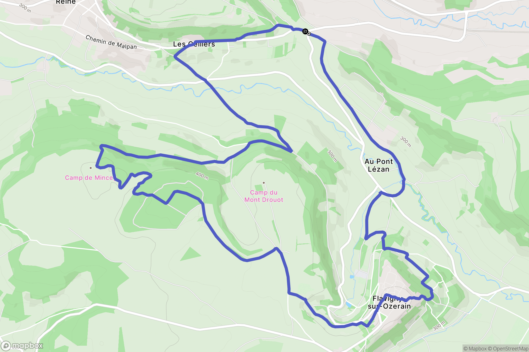 Darcey : carte du parcours de randonnée - France