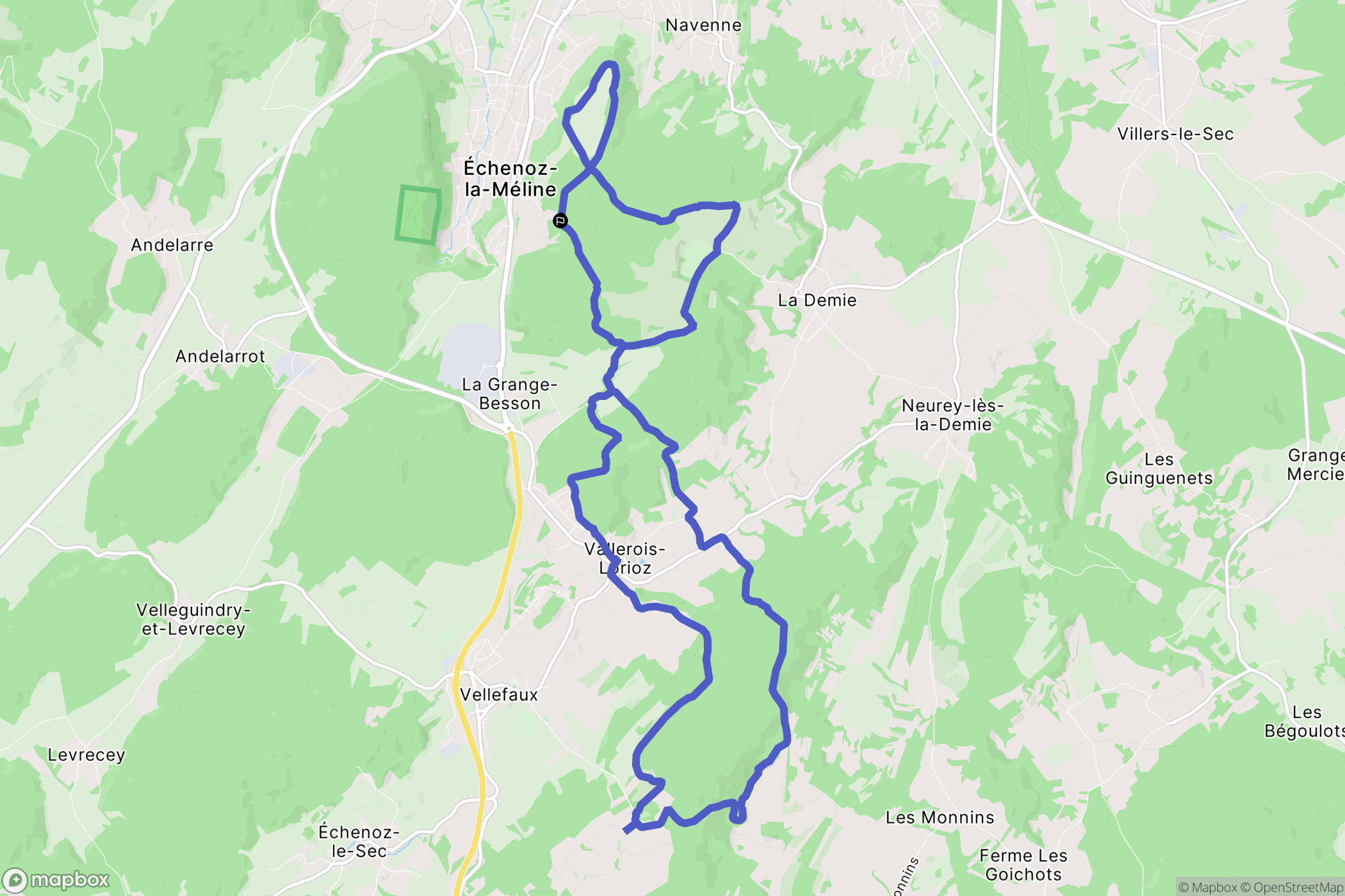 Échenoz-la-Méline : carte du parcours de randonnée - France