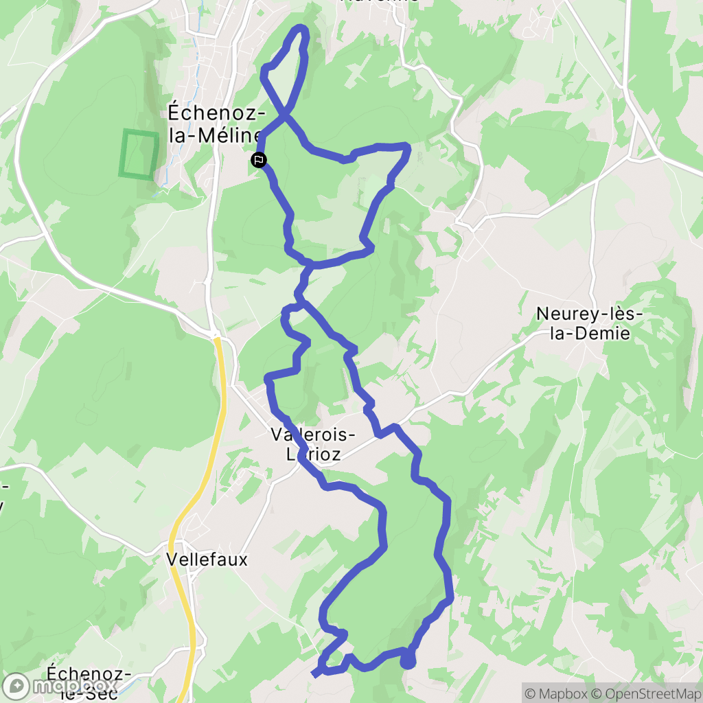 Échenoz-la-Méline : carte du parcours de randonnée - France