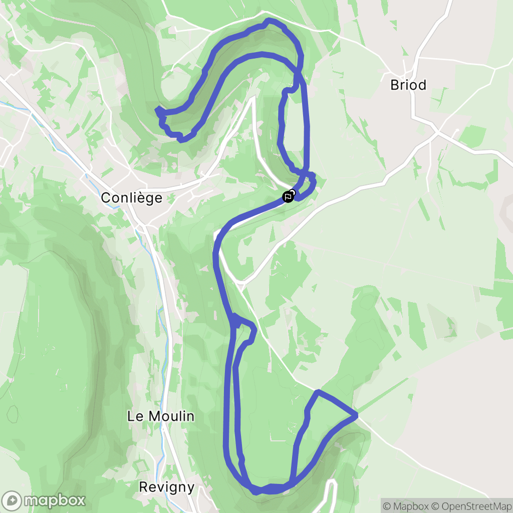 Conliège : carte du parcours de randonnée - France