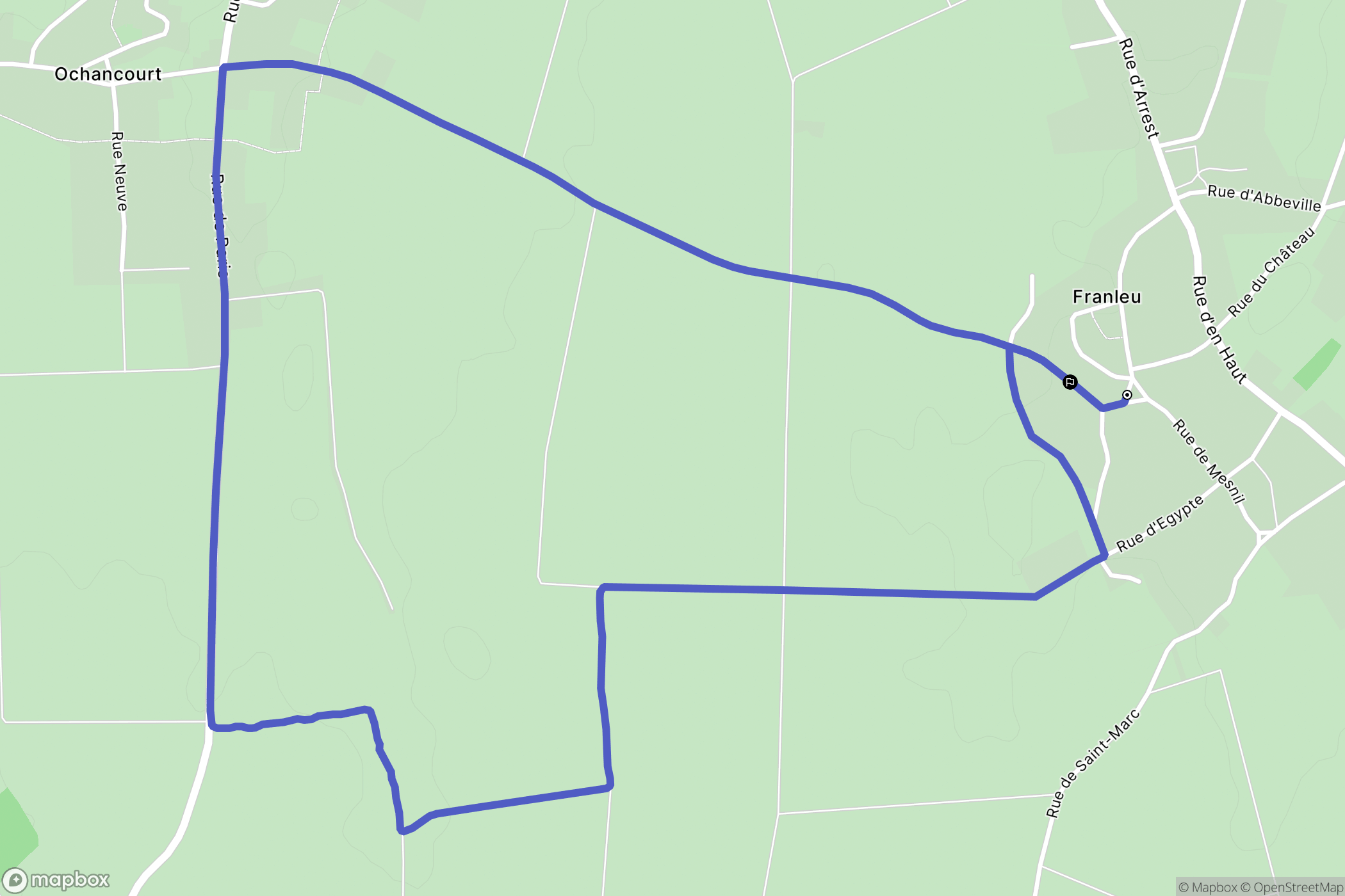 Franleu : carte du parcours de randonnée - France