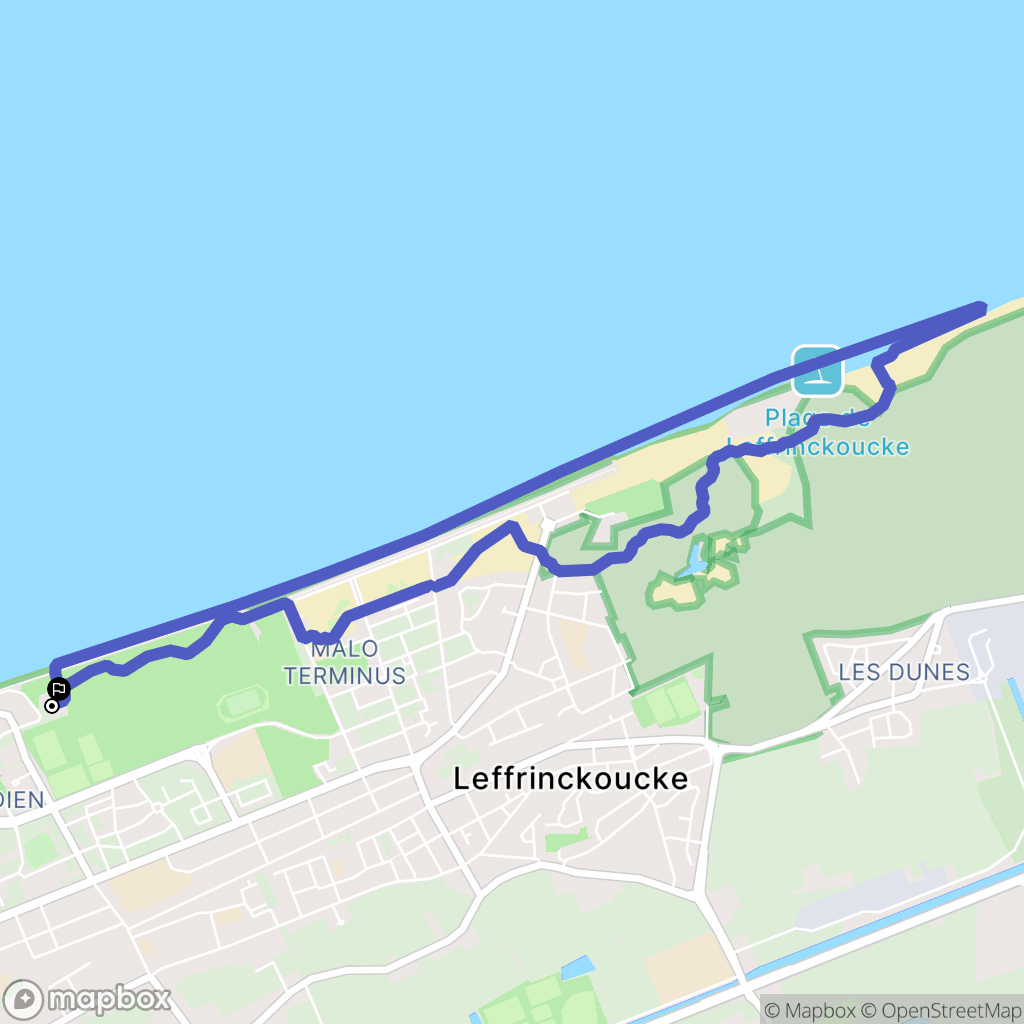 Dunkirk : carte du parcours de randonnée - France