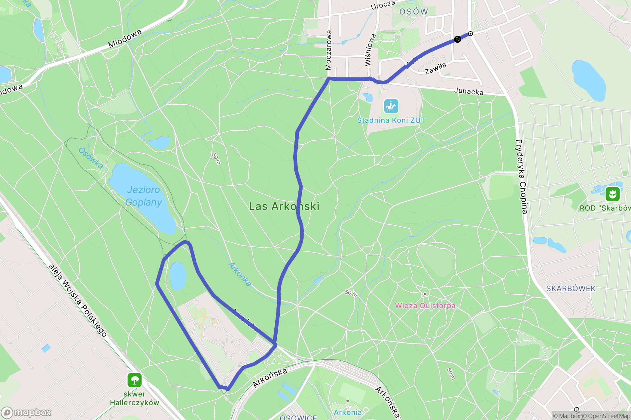 Szczecin: mapa trasy - Poland