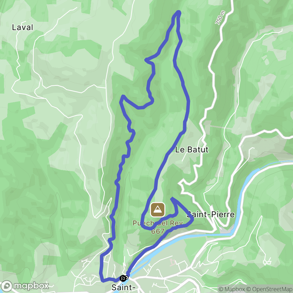 Saint Geniez d'Olt et d'Aubrac : carte du parcours de randonnée - France