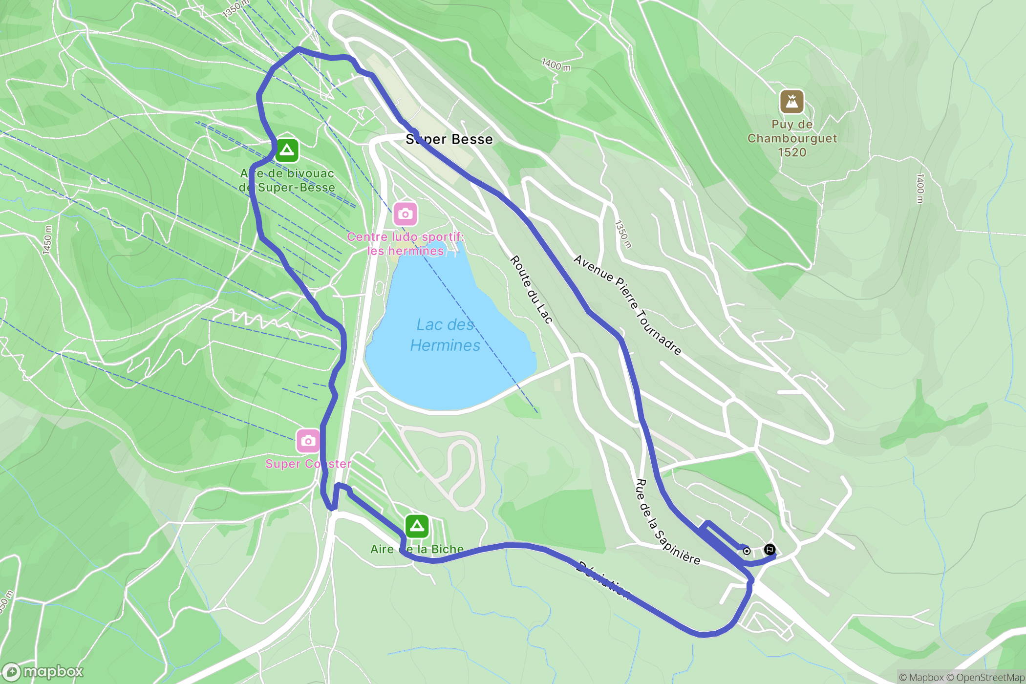 Besse-et-Saint-Anastaise : carte du parcours de randonnée - France