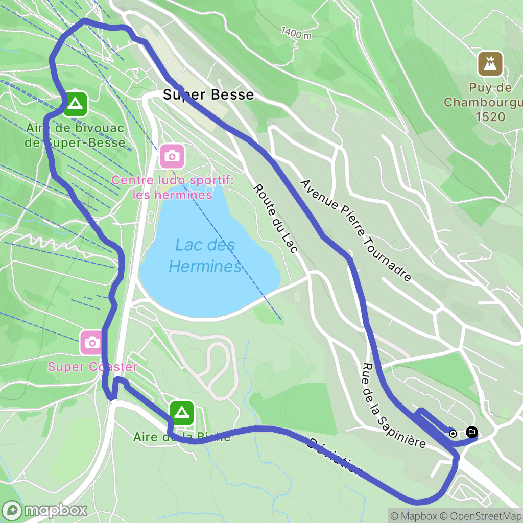 Besse-et-Saint-Anastaise : carte du parcours de randonnée - France