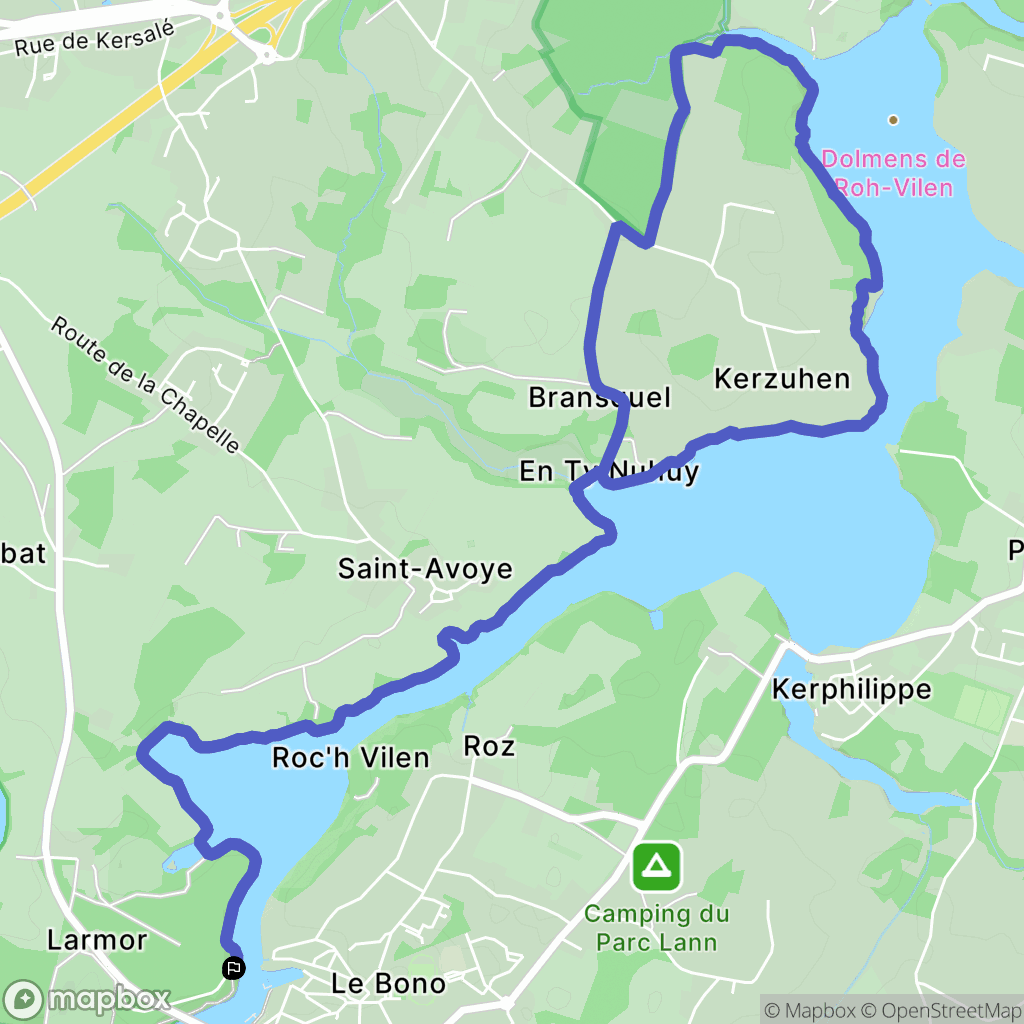 Le Bono : carte du parcours de randonnée - France
