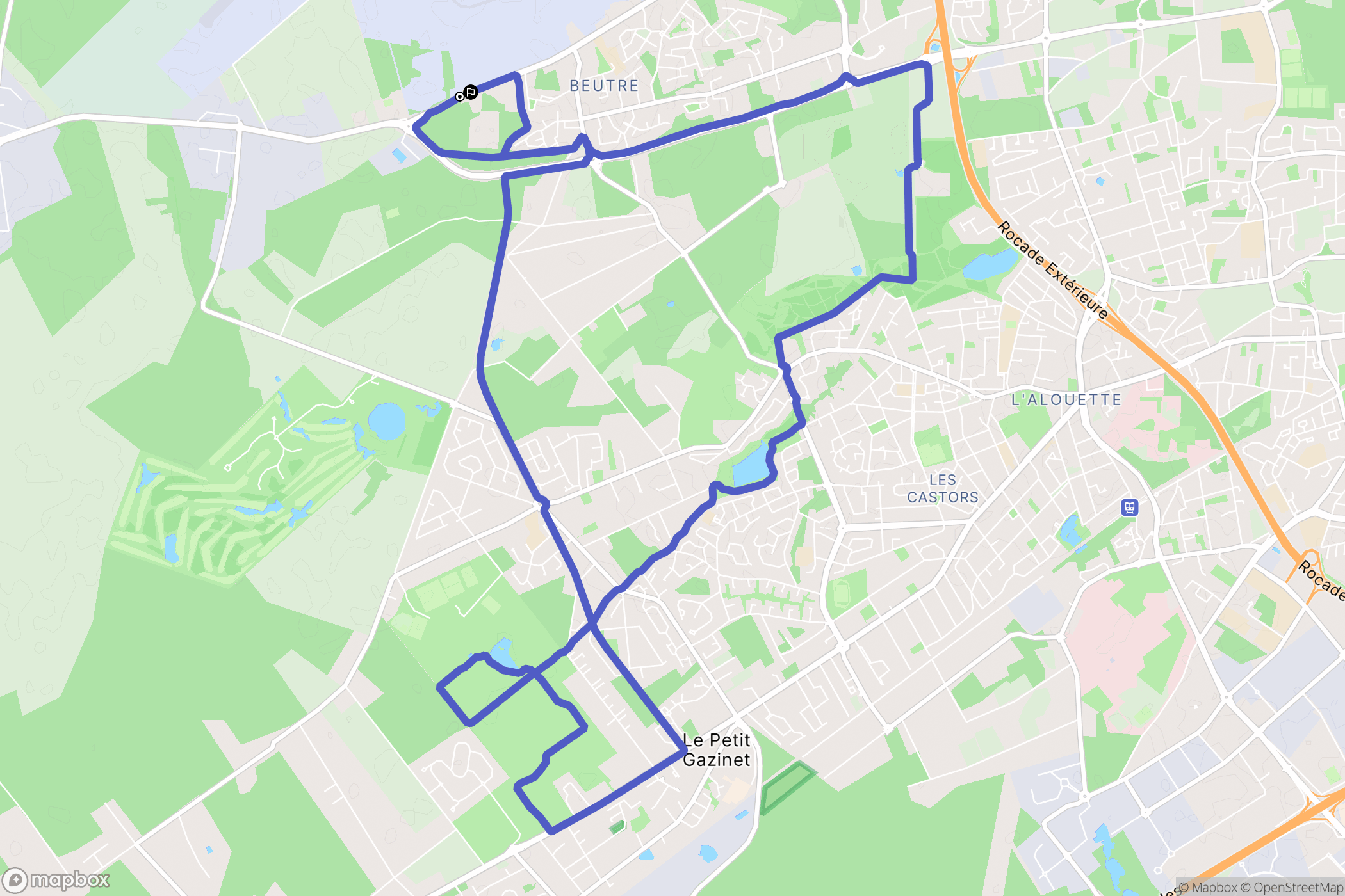 Mérignac : carte du parcours de randonnée - France
