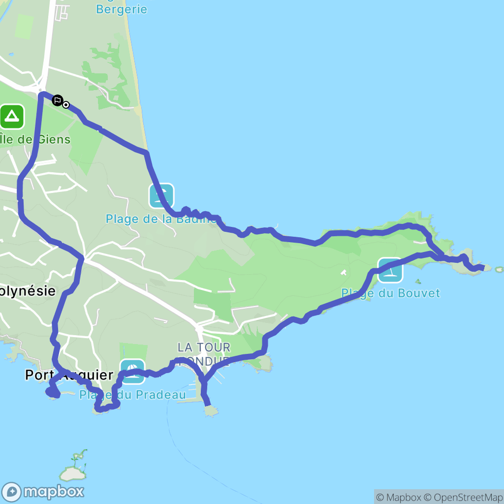 Hyères : carte du parcours de randonnée - France