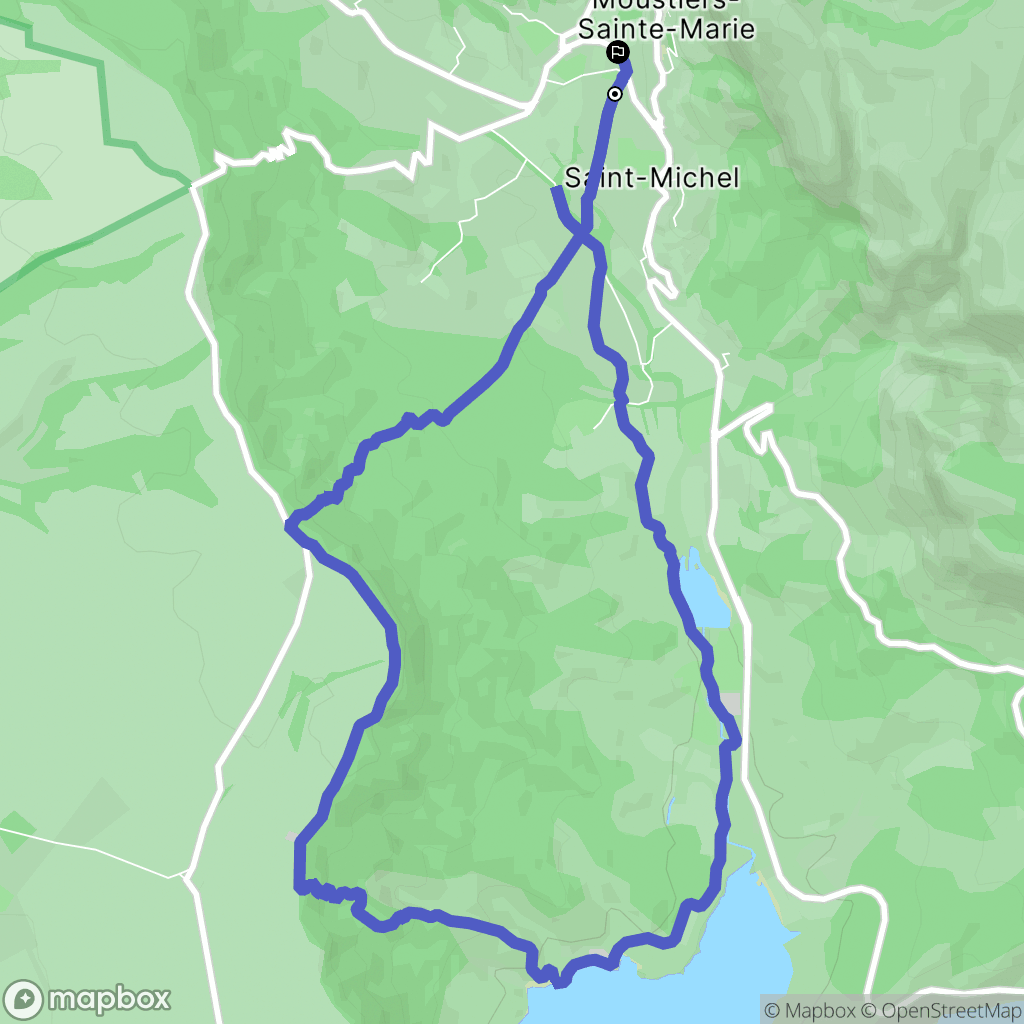 Moustiers-Sainte-Marie : carte du parcours de randonnée - France