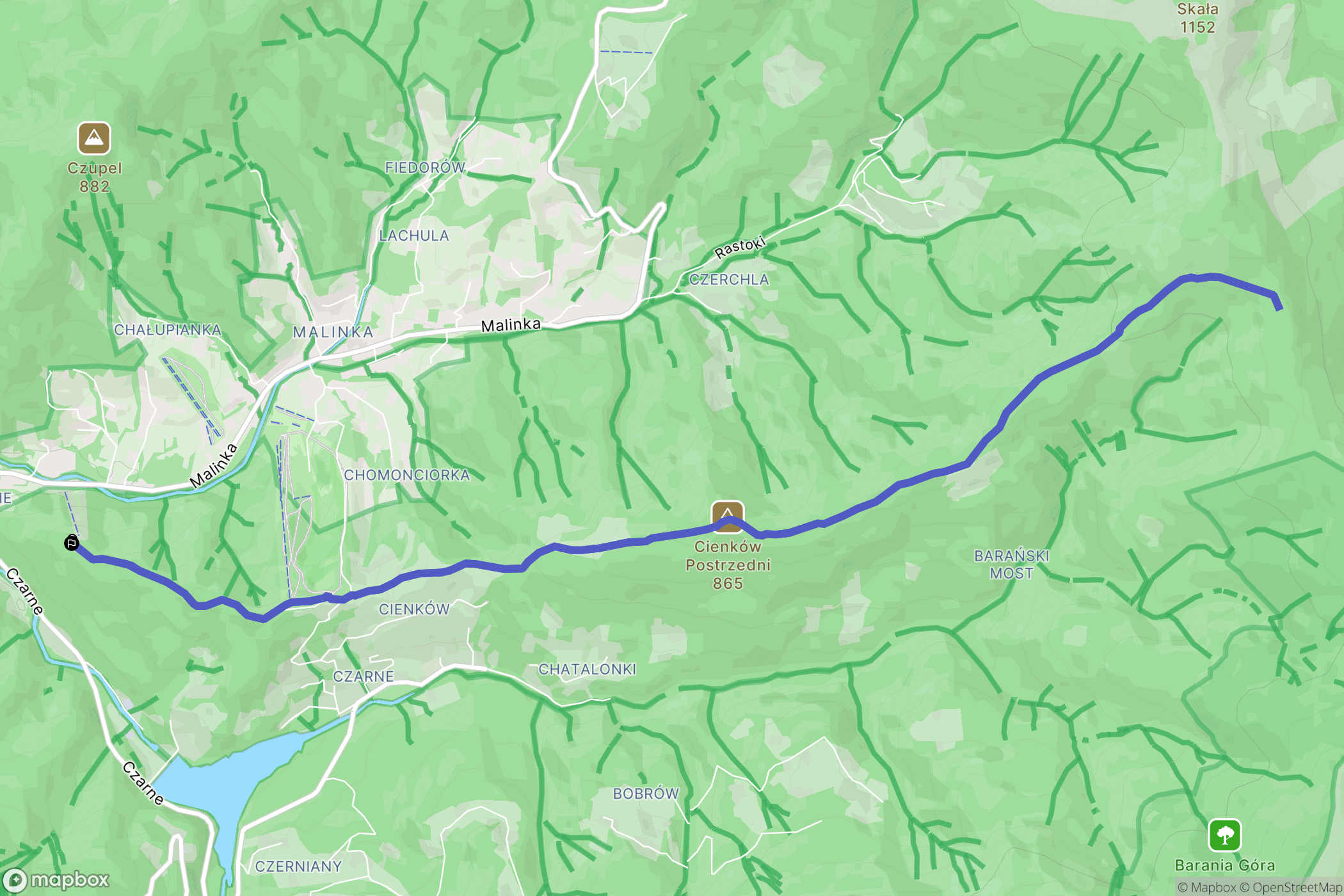 Wisła: mapa trasy - Poland