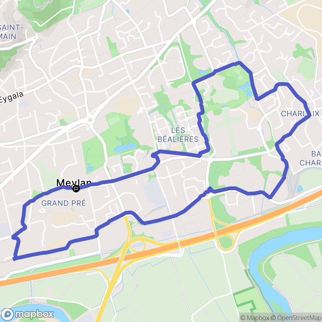 Meylan : carte du parcours de randonnée - France