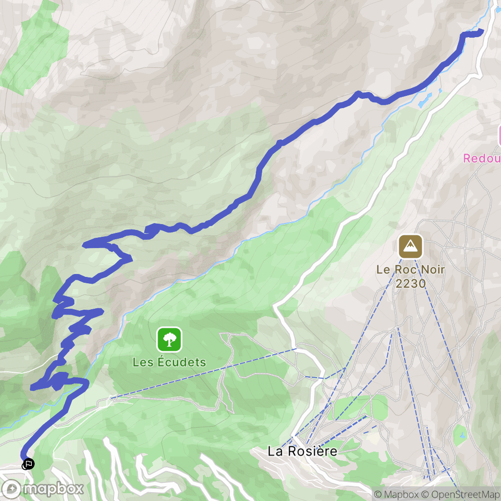 Séez : carte du parcours de randonnée - France