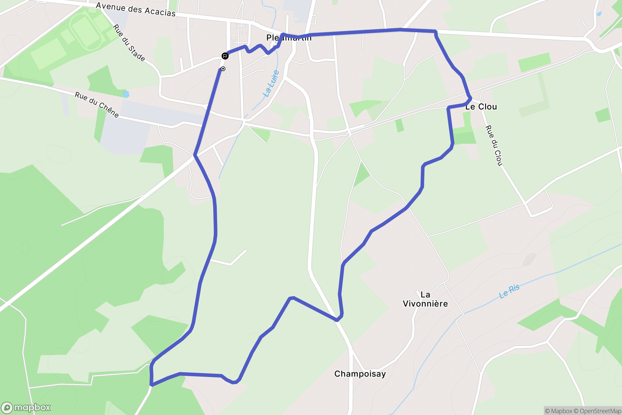 Pleumartin : carte du parcours de randonnée - France