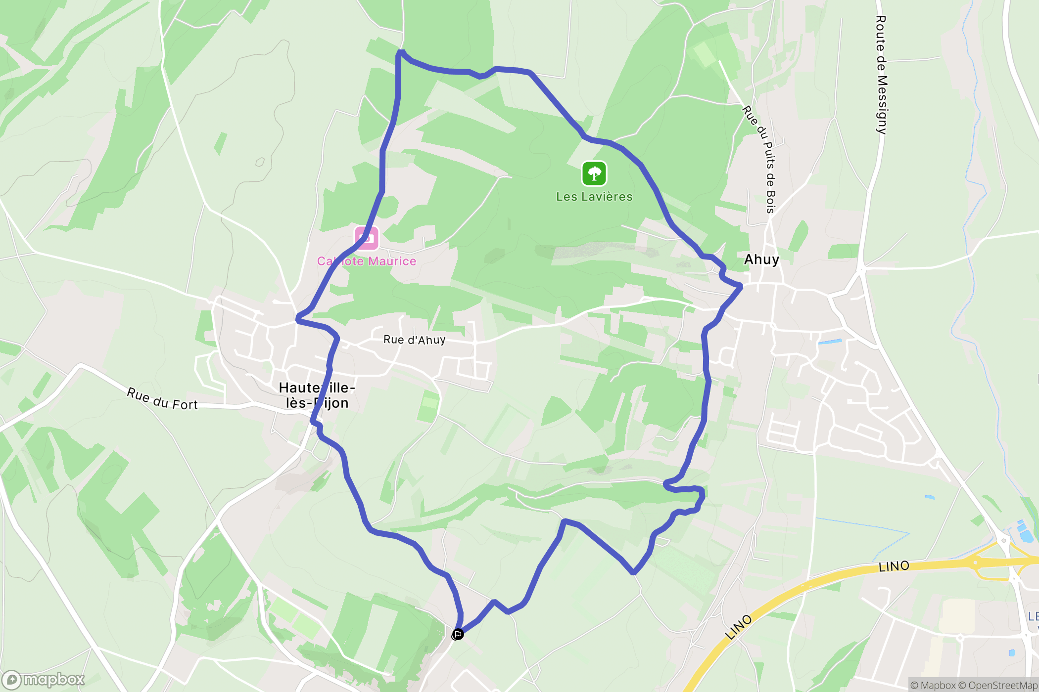 Daix : carte du parcours de randonnée - France
