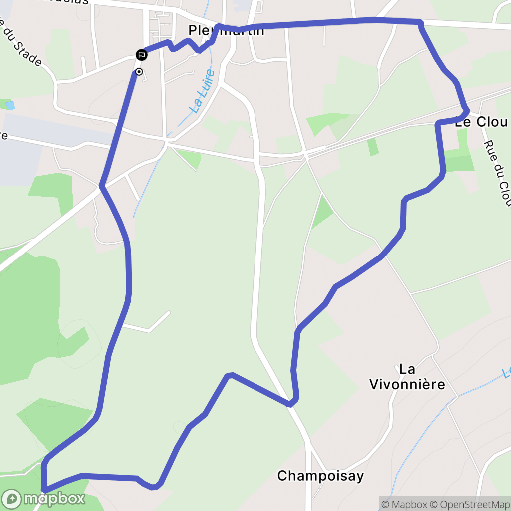 Pleumartin : carte du parcours de randonnée - France