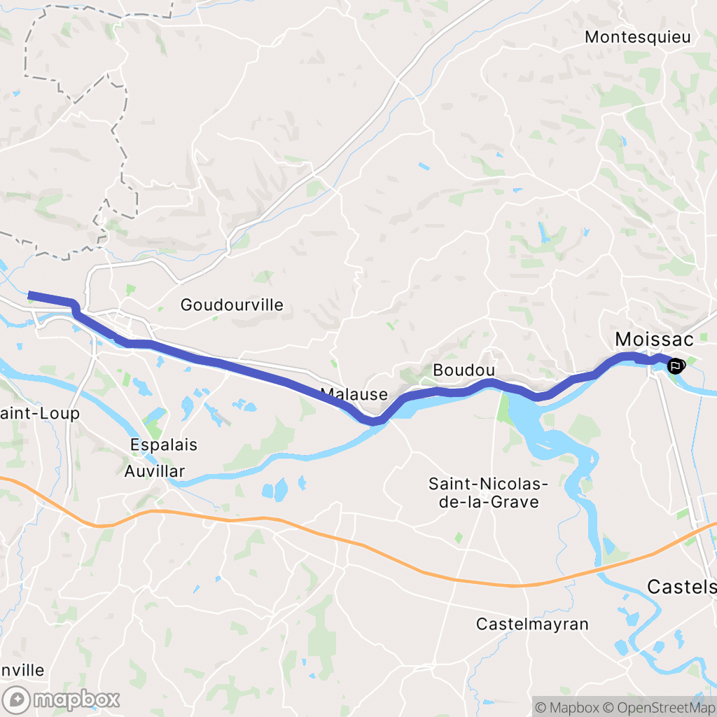 Moissac : carte du parcours de randonnée - France