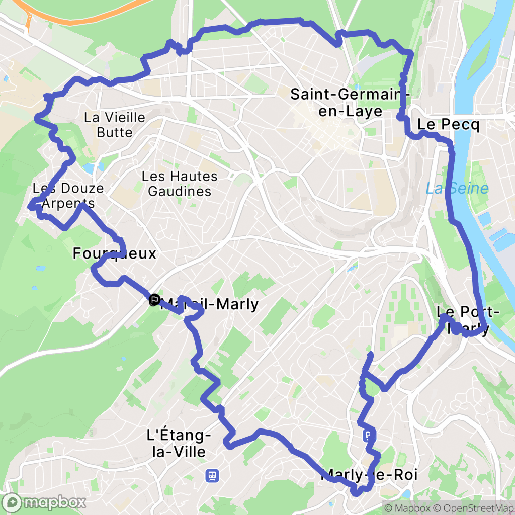 Mareil-Marly : carte du parcours de randonnée - France