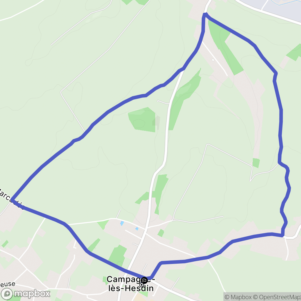 Campagne-lès-Hesdin : carte du parcours de randonnée - France