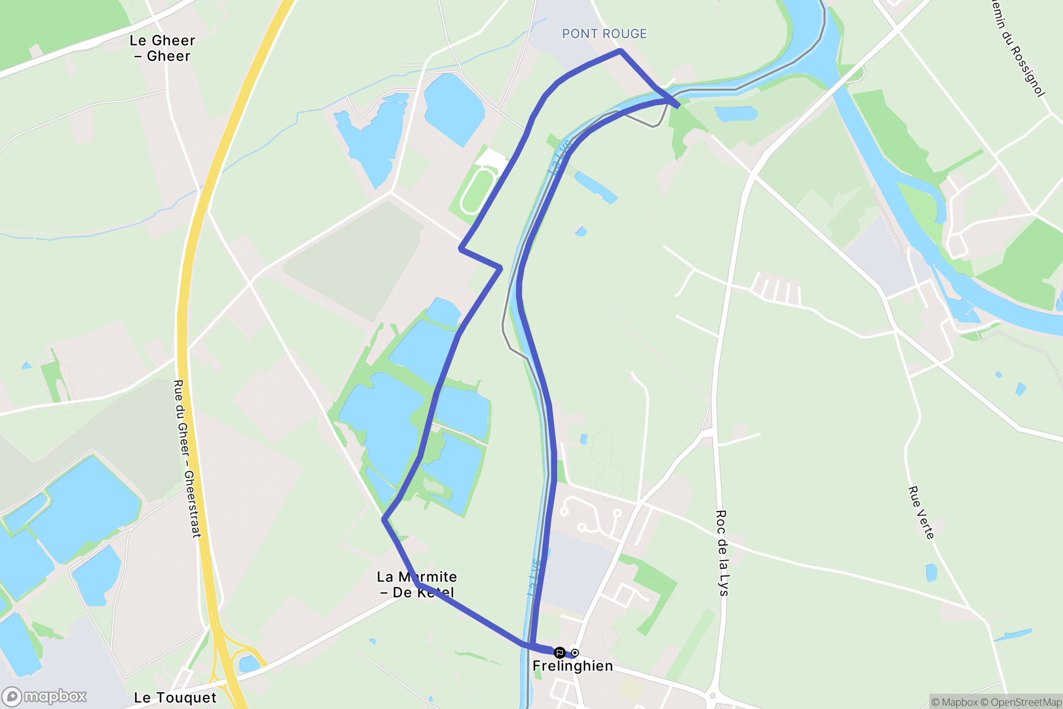Frelinghien : carte du parcours de randonnée - France