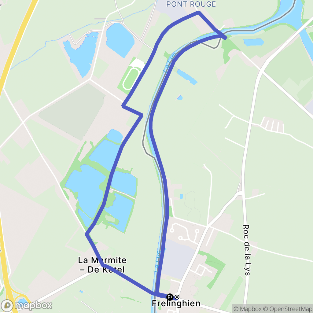 Frelinghien : carte du parcours de randonnée - France