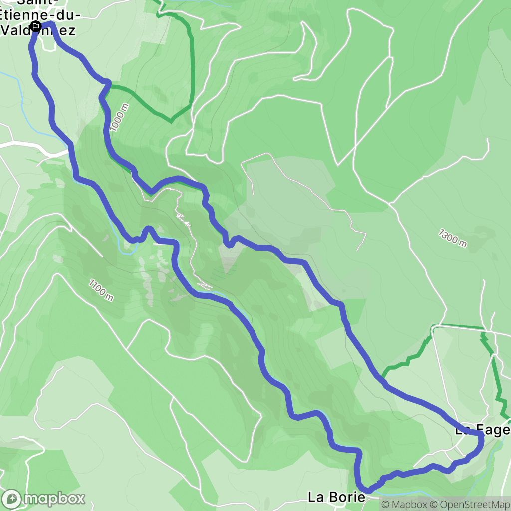 Saint-Étienne-du-Valdonnez : carte du parcours de randonnée - France