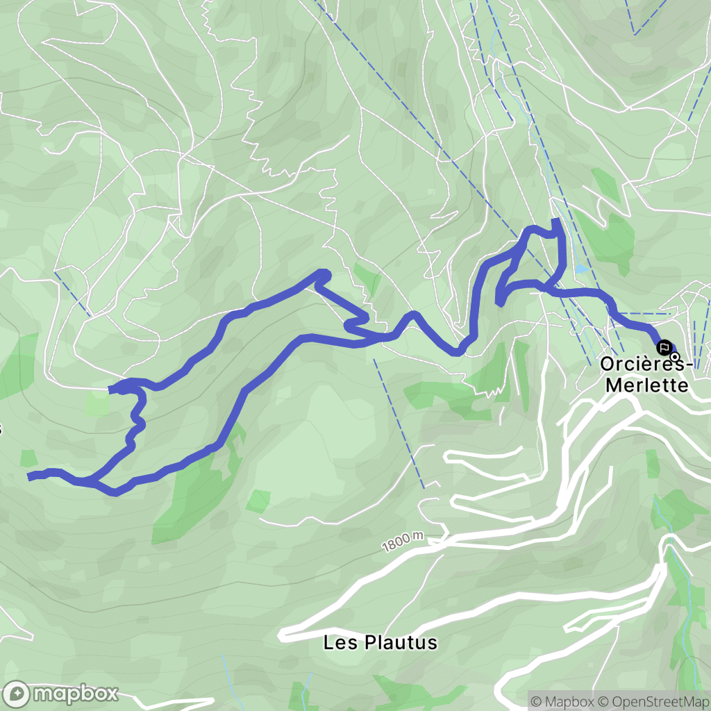 Orcières : carte du parcours de randonnée - France