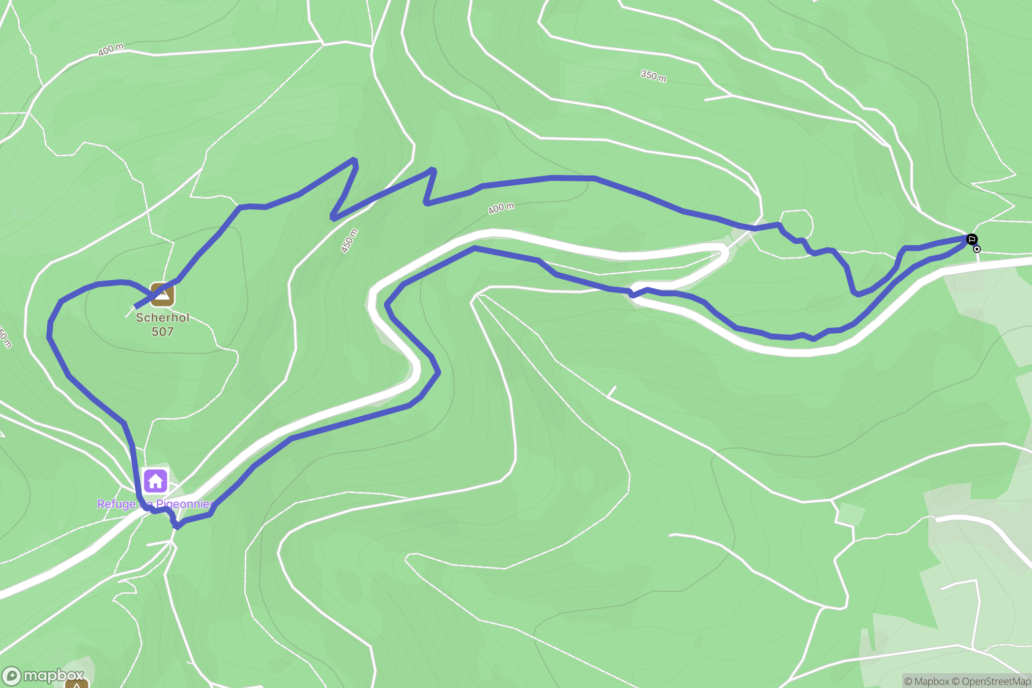 Rott : carte du parcours de randonnée - France