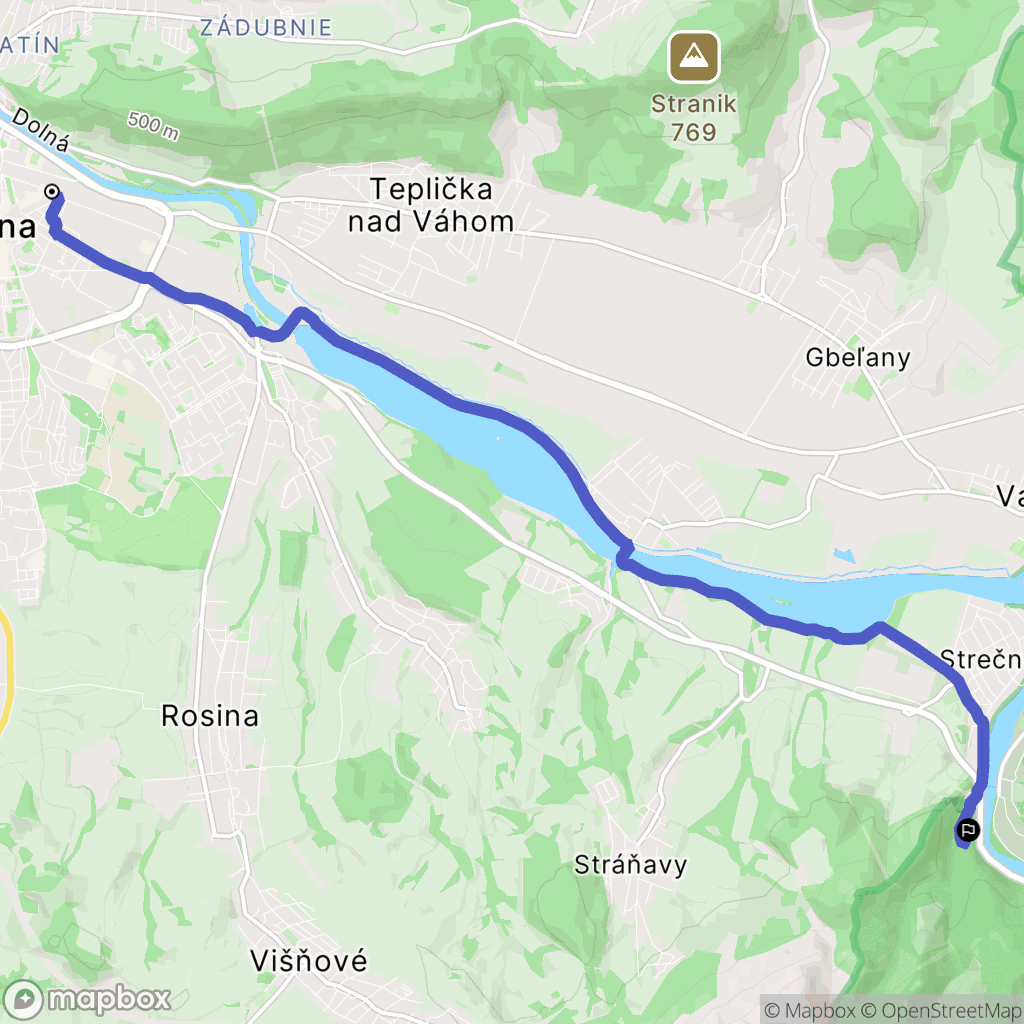 Žilina: mapa trasy - Slovakia
