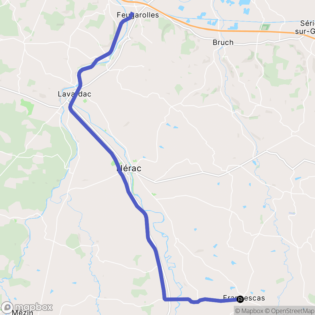 Francescas : carte du parcours de randonnée - France