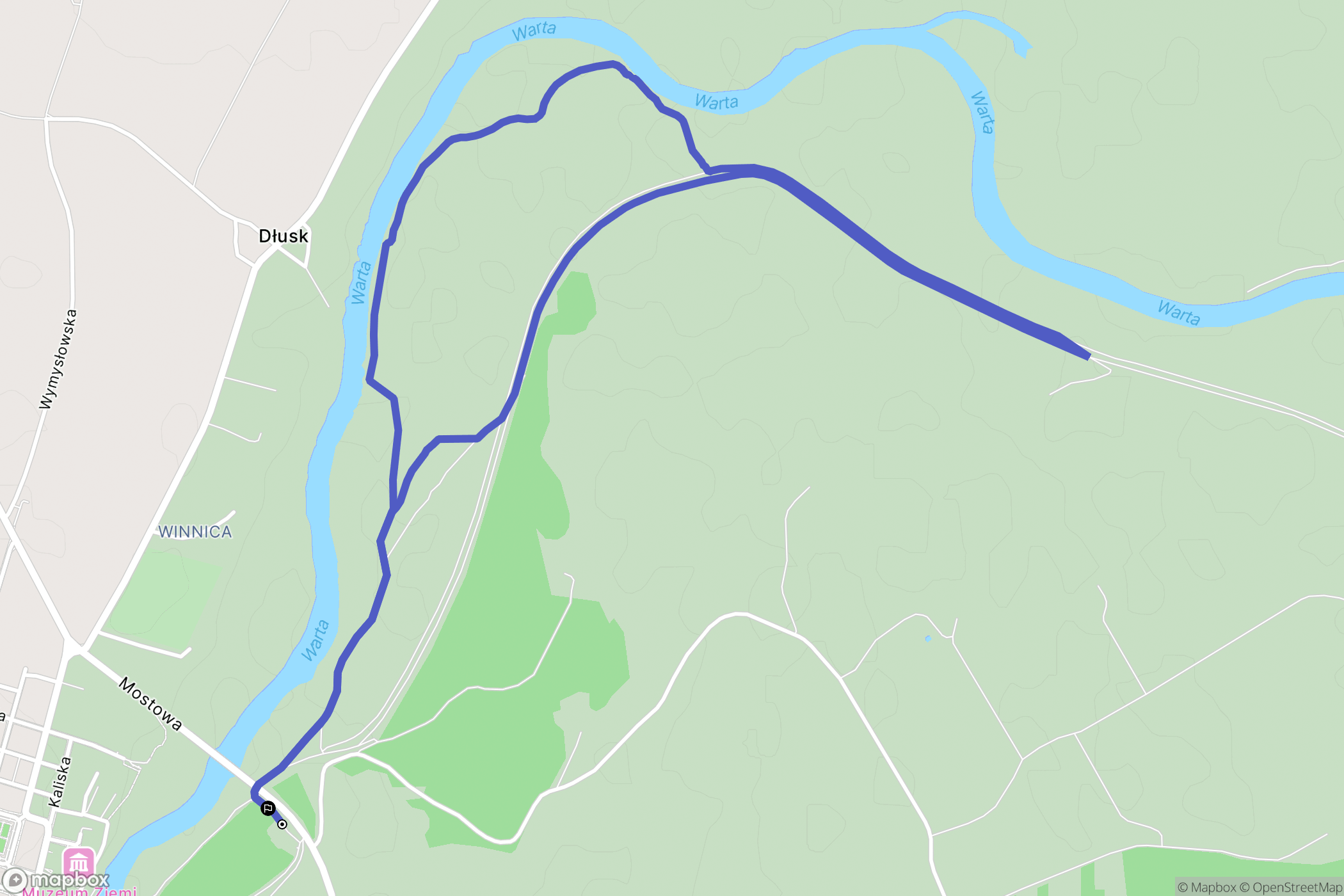 Pyzdry: mapa trasy - Poland