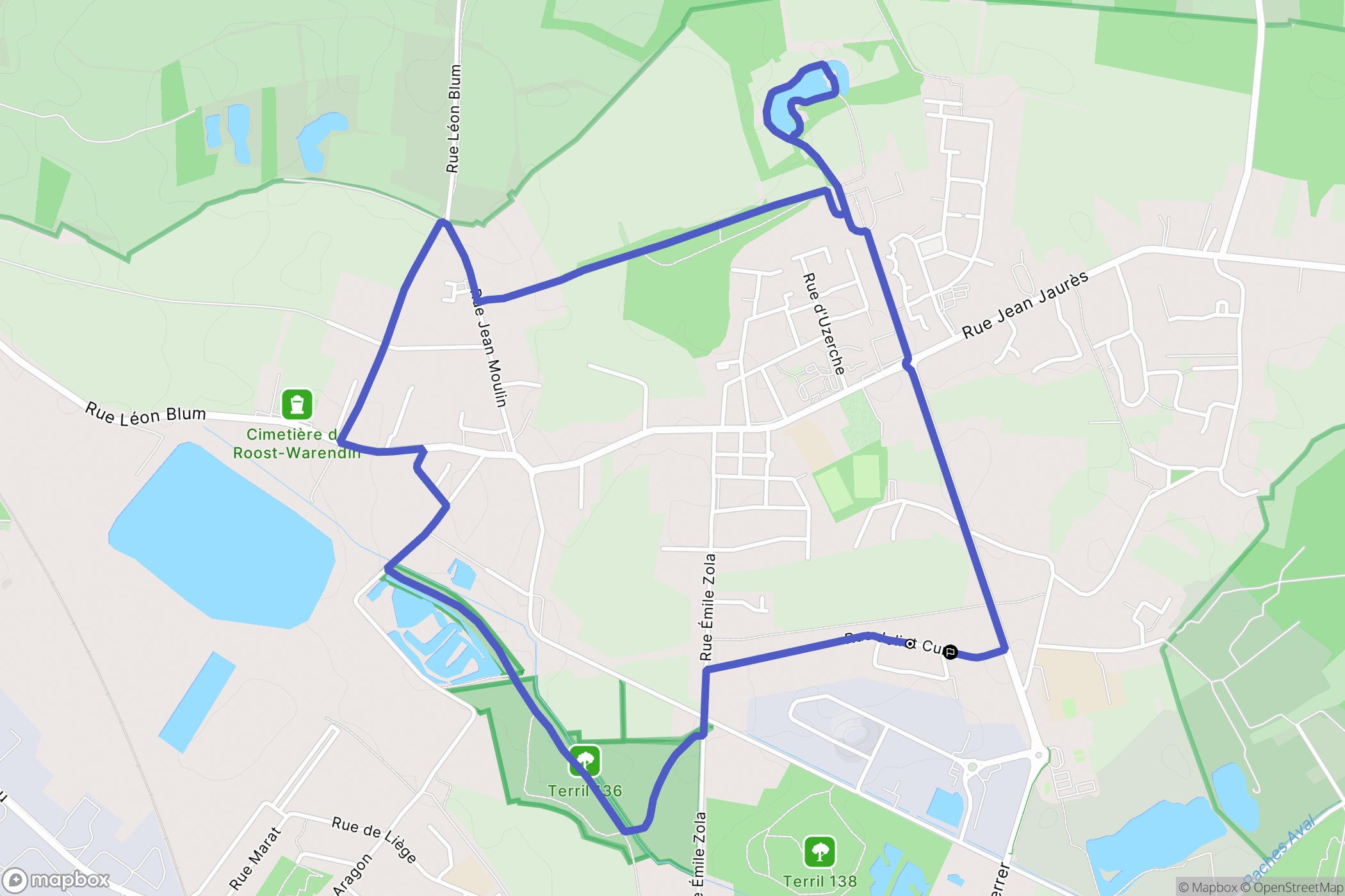 Roost-Warendin : carte du parcours de randonnée - France