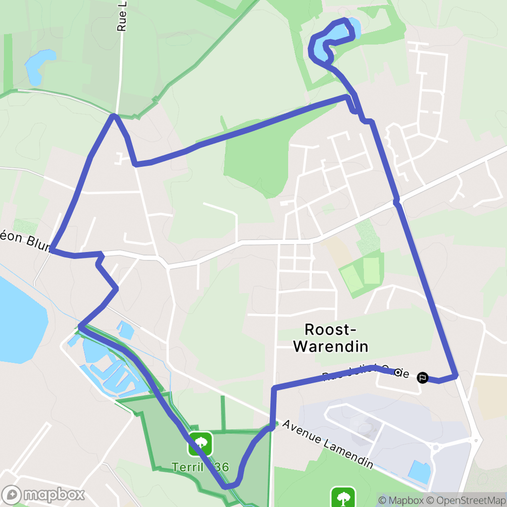 Roost-Warendin : carte du parcours de randonnée - France