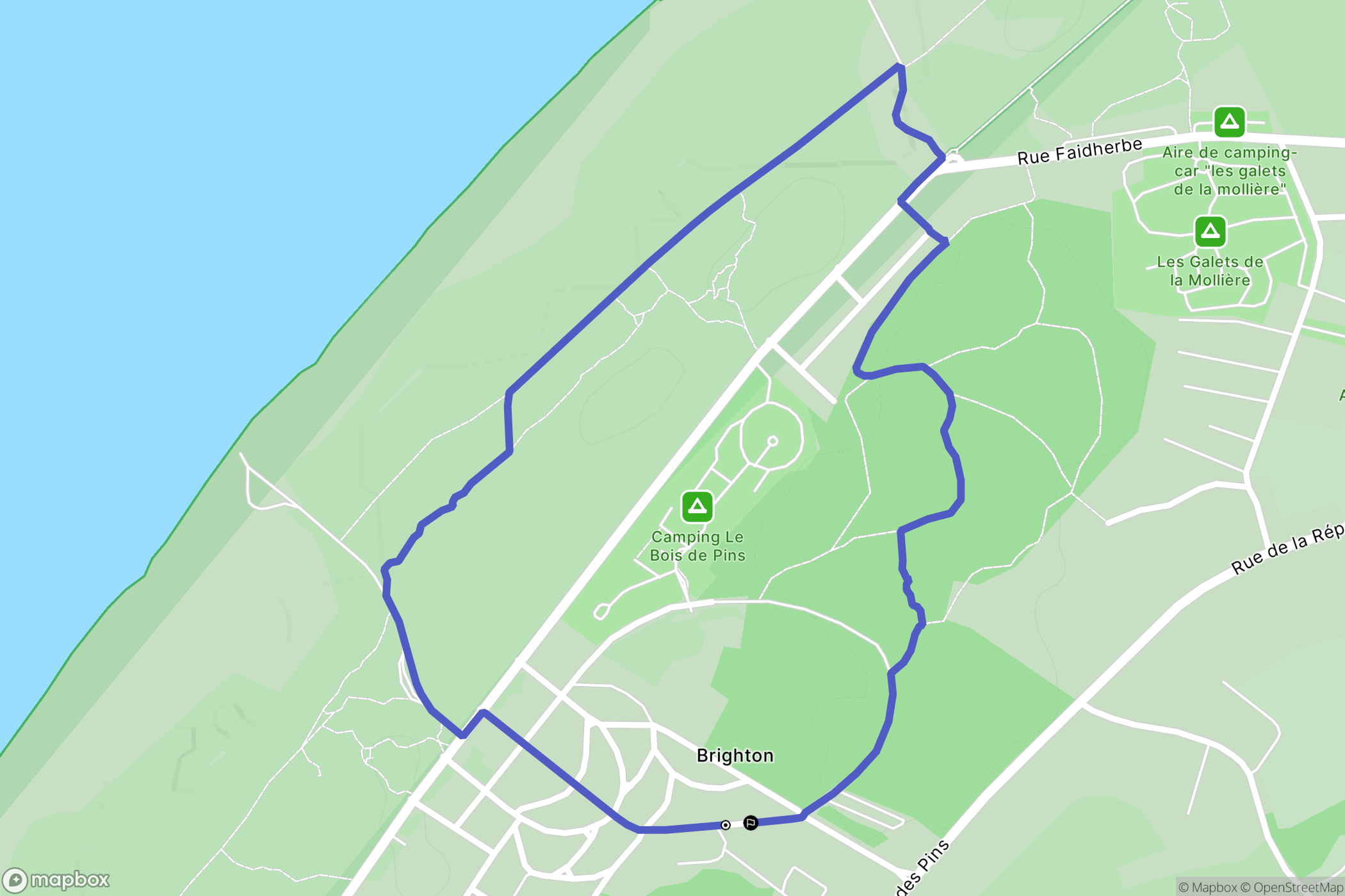 Cayeux-sur-Mer : carte du parcours de randonnée - France