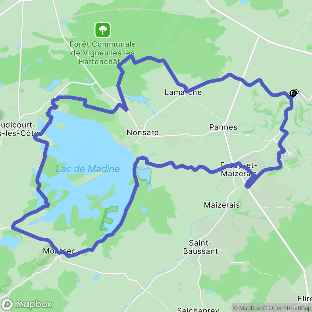Bouillonville : carte du parcours de randonnée - France