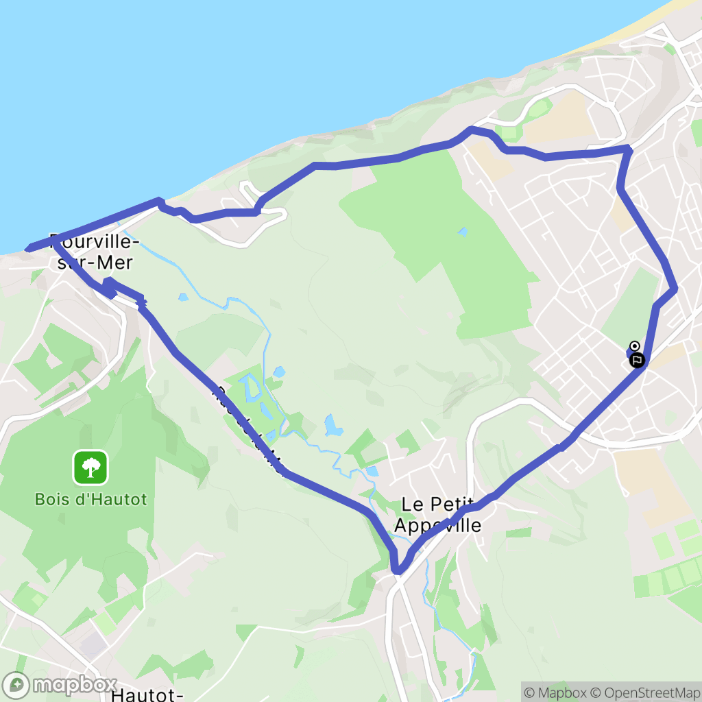 Dieppe : carte du parcours de randonnée - France