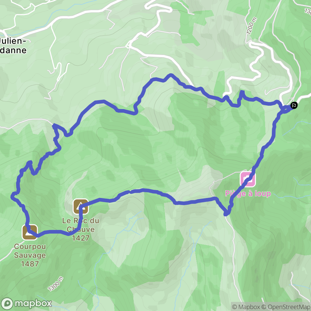 Saint-Jacques-des-Blats : carte du parcours de randonnée - France