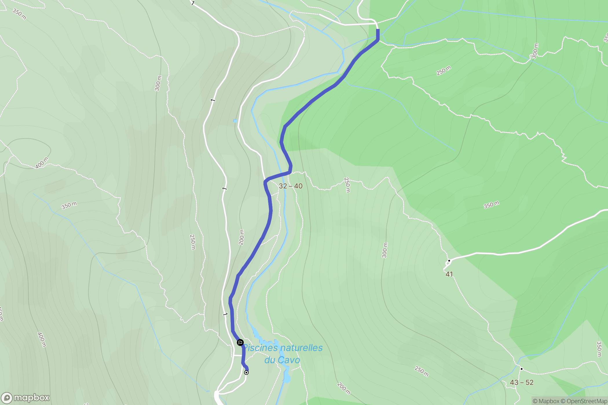 Zonza : carte du parcours de randonnée - France