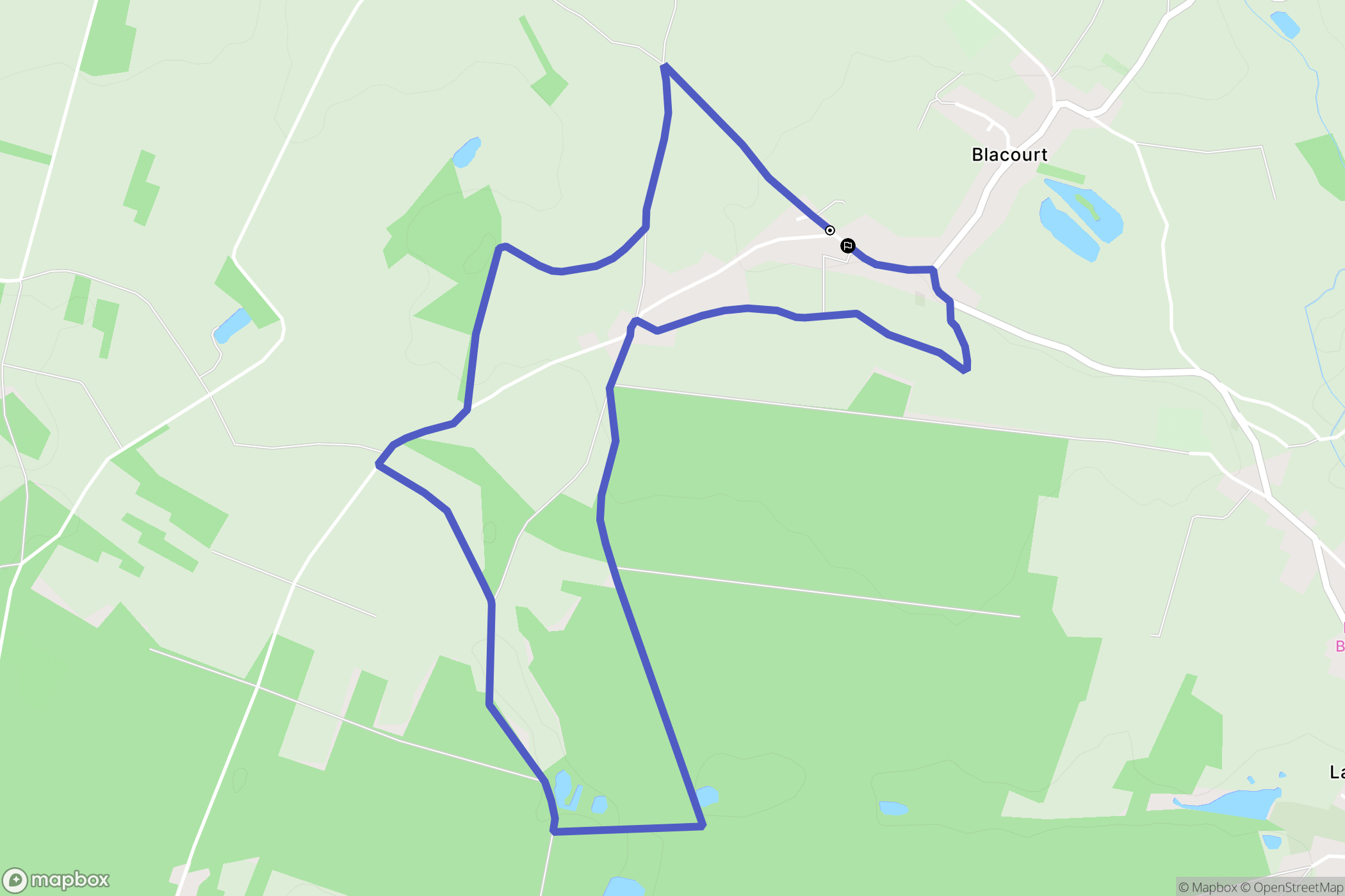 Blacourt : carte du parcours de randonnée - France